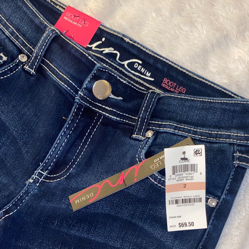 NWT INC International Concepts Women's Dark Blue Straight Leg Jeans